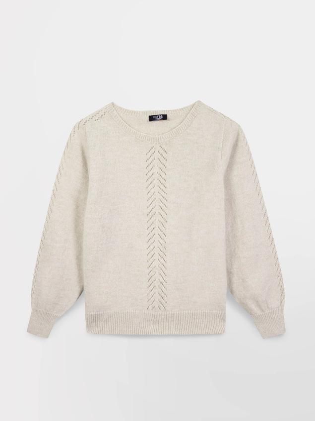Pull fabriqué en France blanc Victoire