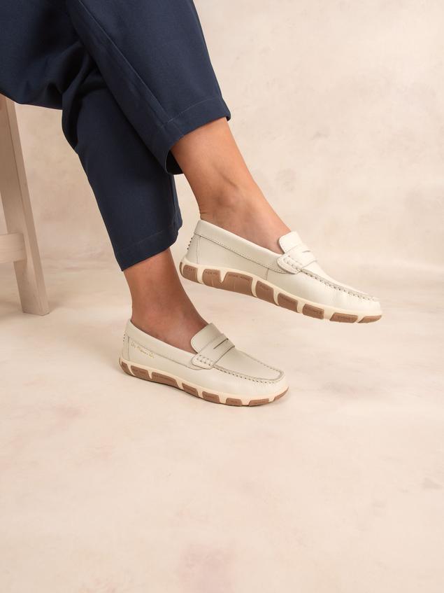 Women's loafers Light Beige and Chestnut JAZABEL
