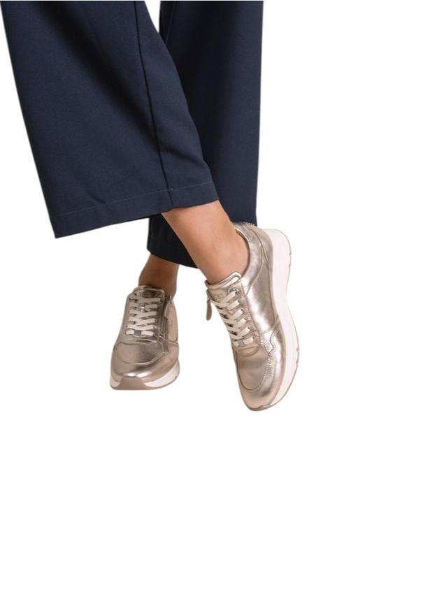 Tennis en cuir femme bronze BLONZIP