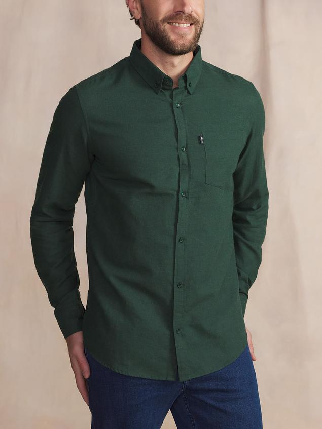 Chemise Homme Coton Flanelle Vert BERLICHE