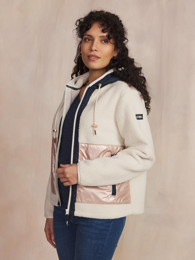 Blouson Ecru Manches Longues Sherpa PAULAZIP