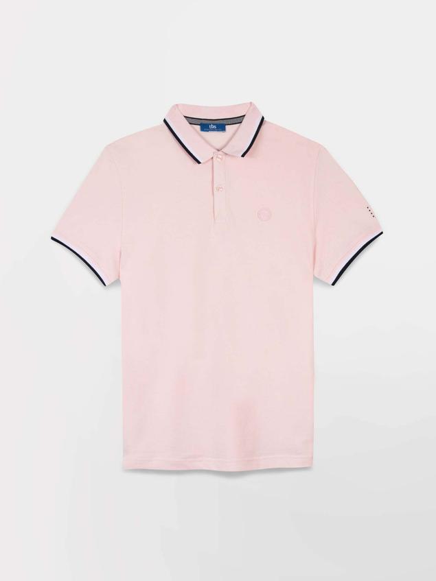 Polo Homme Manches Courtes Coton Biologique Rose Clair