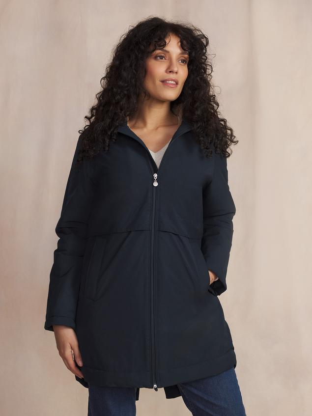 Manteau Long Femme Imperméable A Capuche Bleu SUSANLON