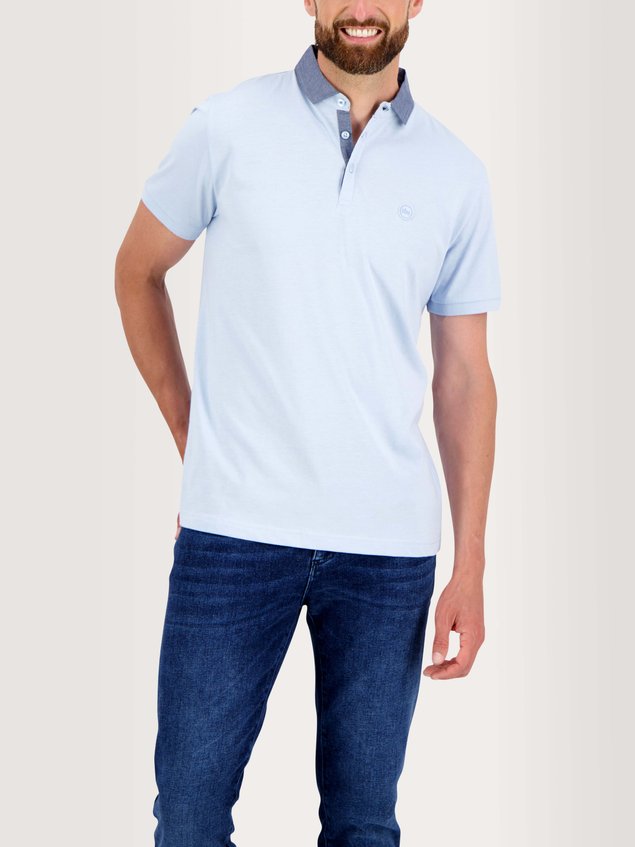 Polo Homme Jersey Coton Bleu Clair