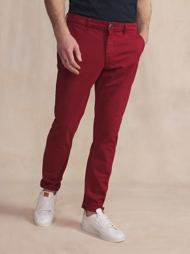 Pantalon Chino Homme Coton Recyclé Rouge FILAOFAN