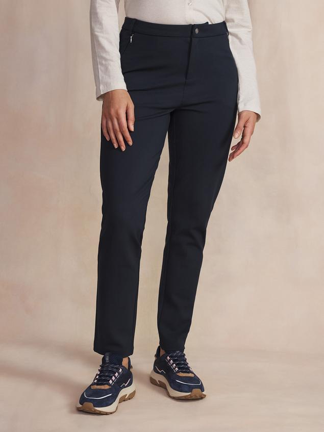 Chino Femme Stretch Poches Zippées Bleu SILVIPAN