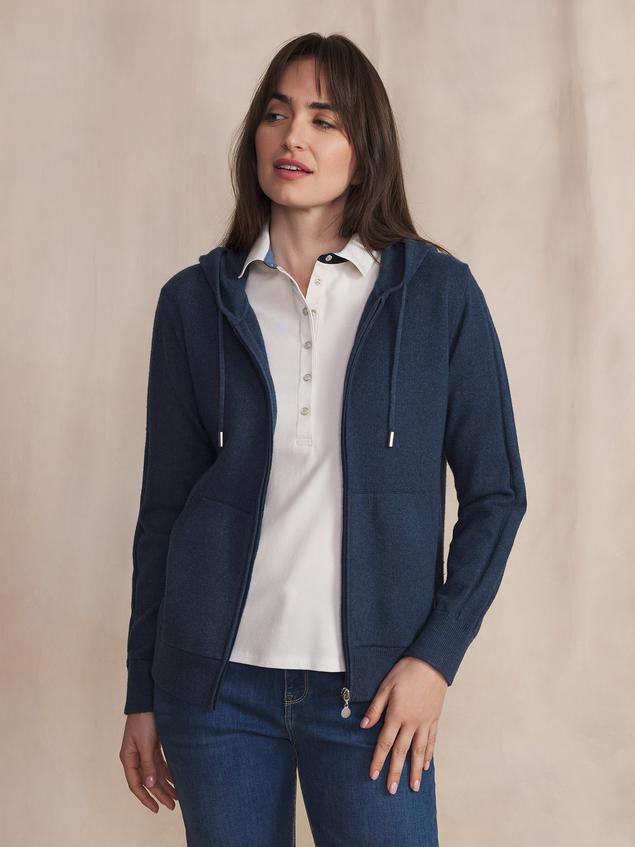 Gilet Femme Coton Laine Bleu ENOLAGIL
