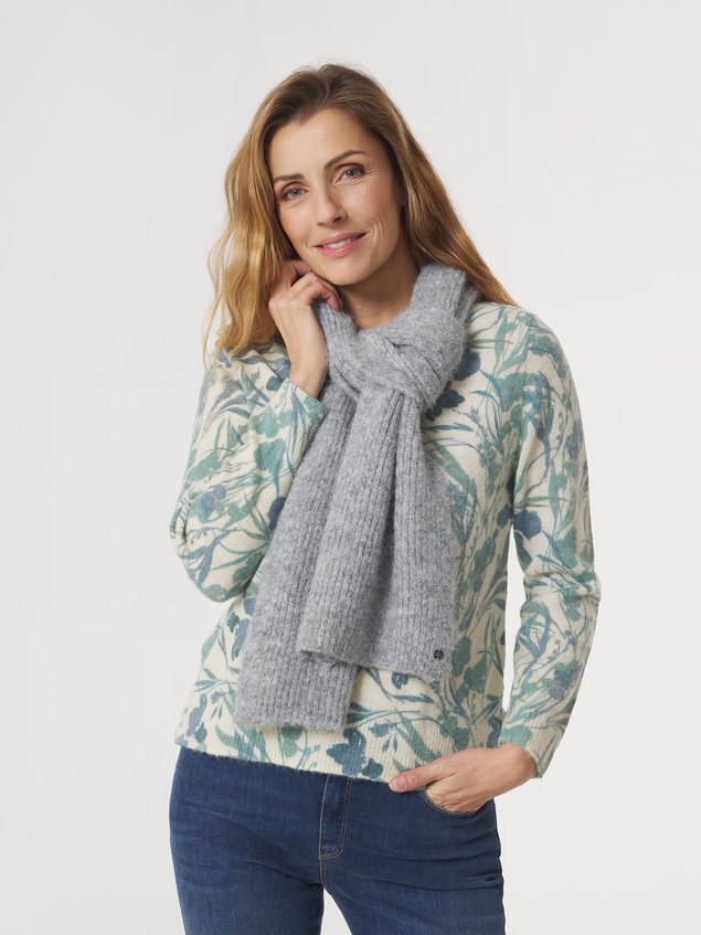 Echarpe Femme Tricot Matière Recyclée Gris JELICHA