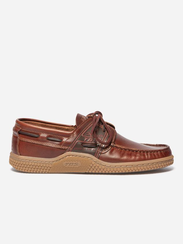 Chaussures Bateau Homme Cuir Marron Foncé GLOBEK