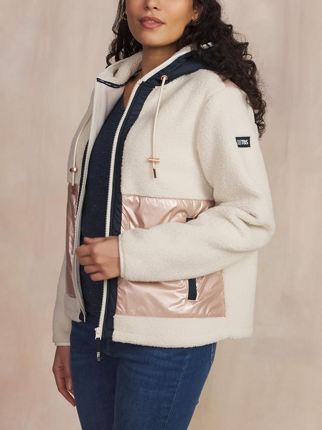 Polaire Sherpa Ecru Manches Longues PAULAZIP