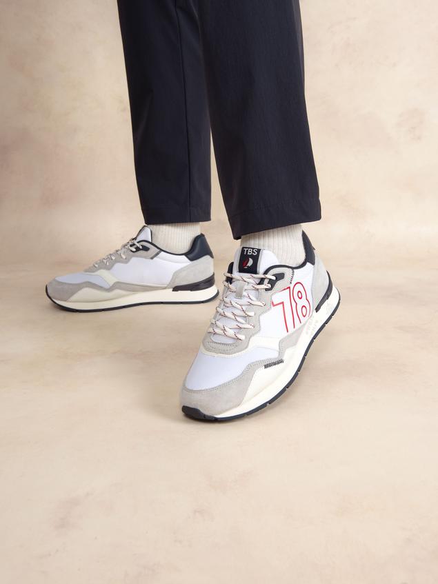 Men's running shoes White and Navy DJONBOT