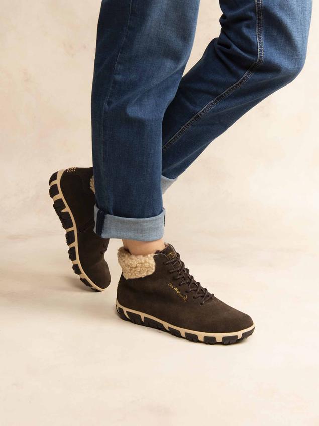 Bottines Femme Doublée Textile Cuir Chocolat JANISSA
