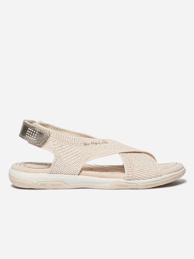 Sandales Femme Légères Textile Recyclé Beige