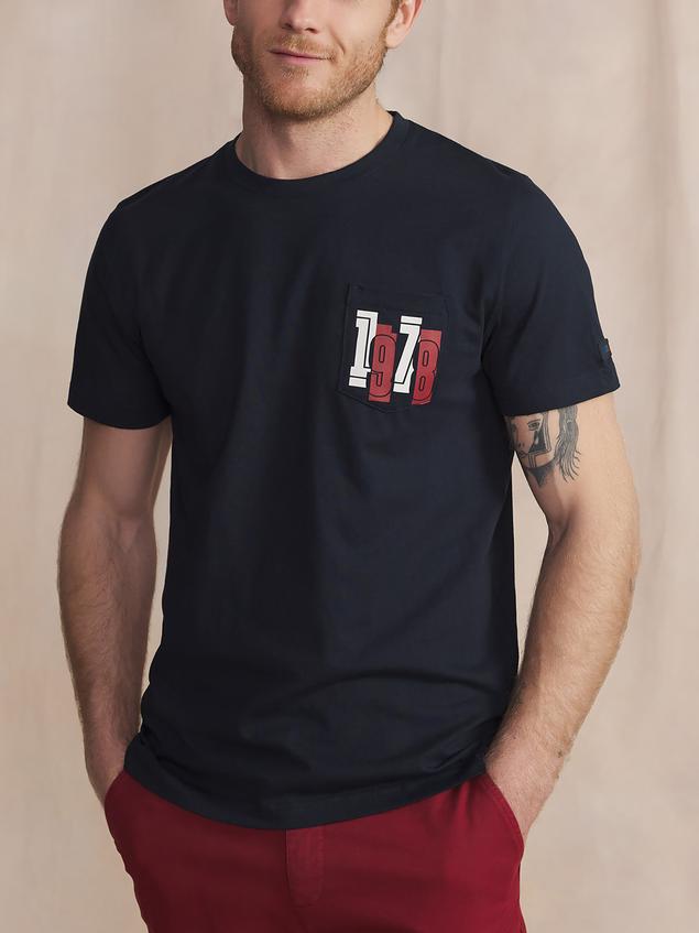 T-Shirt Manches courtes Marine Manches Courtes Bleu HADISTEE