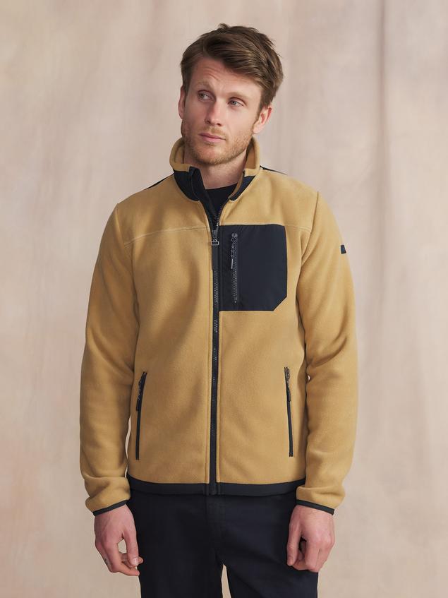 Sweat zippé Manches Longues Beige CADENZIP