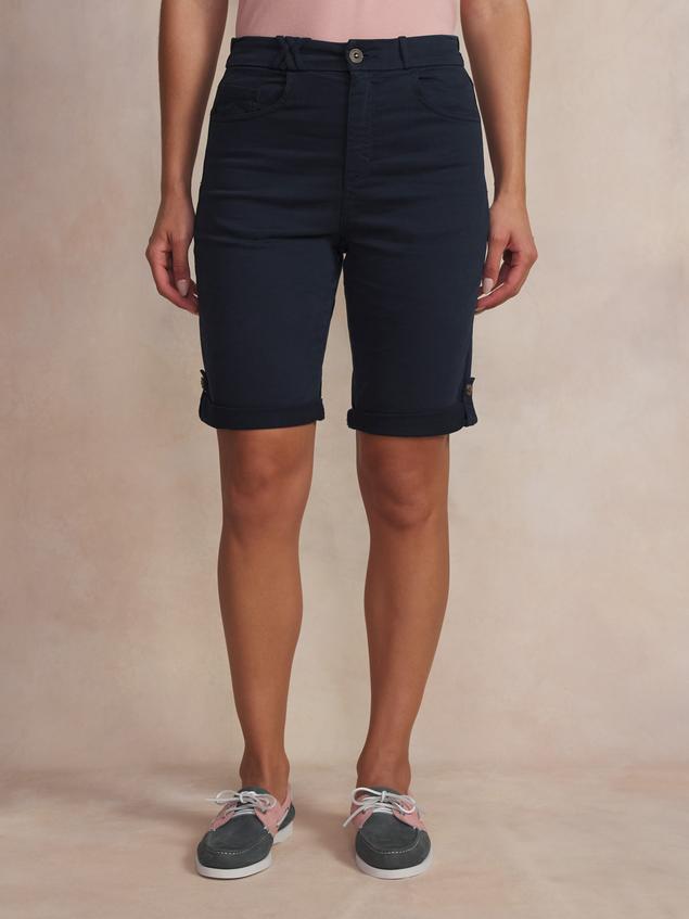 Bermuda Femme Ceinture Semi-élastiquée Bleu marine SINTAMID