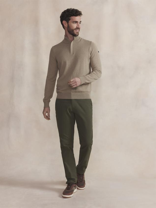 Pull Col Camionneur Homme Beige MALIKCAM