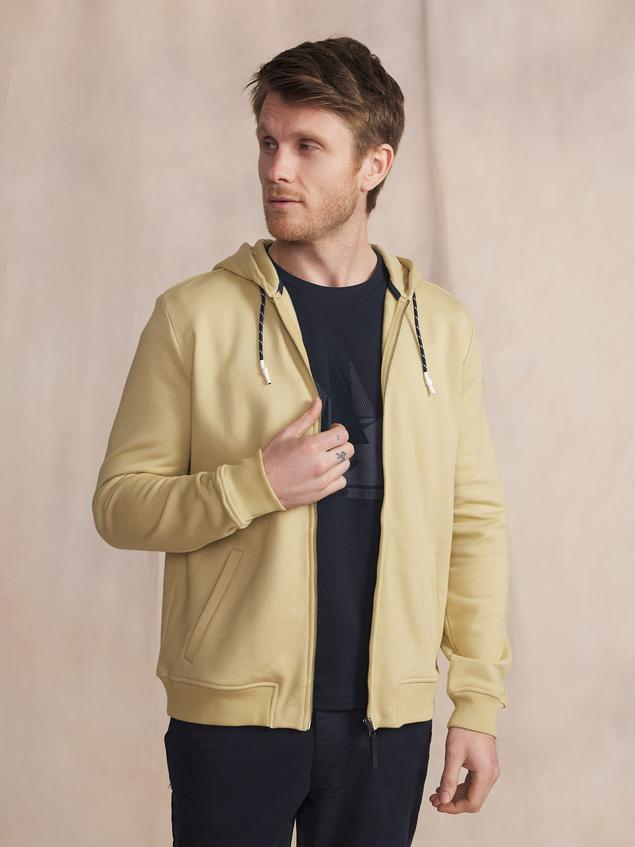 Sweat zippé Manches Longues Beige JULINZIP
