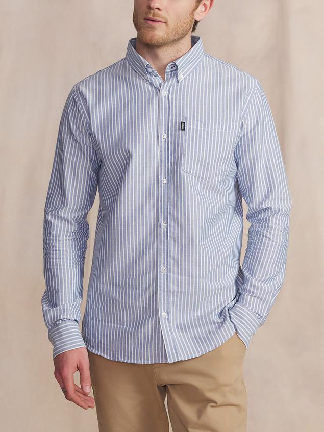 Chemise Chambray Manches Longues Bleu RHAVICHE