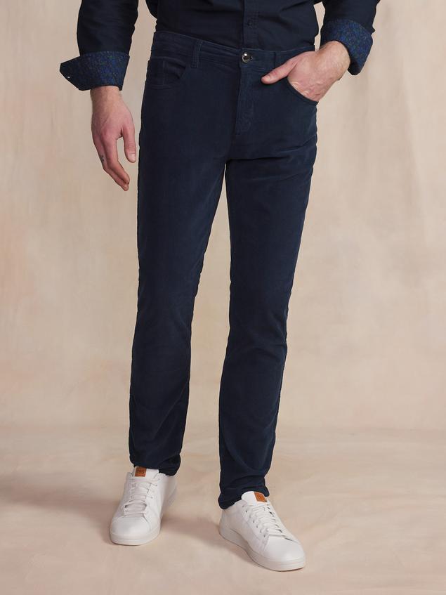 Pantalon Homme Velours Côtelé Bleu ARNONPAN
