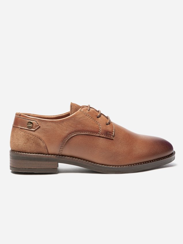 Derbies Femme Confort Tout Cuir Marron FOSTINA