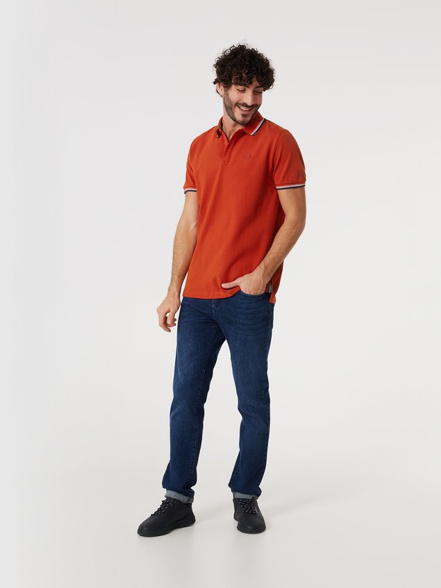 Polo Homme Manches Courtes Coton Biologique Rouge YVANEPOL