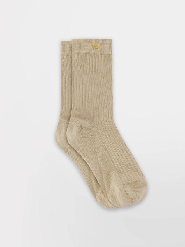 Chaussette Femme Textile Beige et Dore BILLYSOC