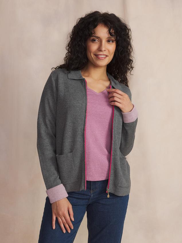 Gilet Gris Chine Manches Longues Gris PIARAGIL