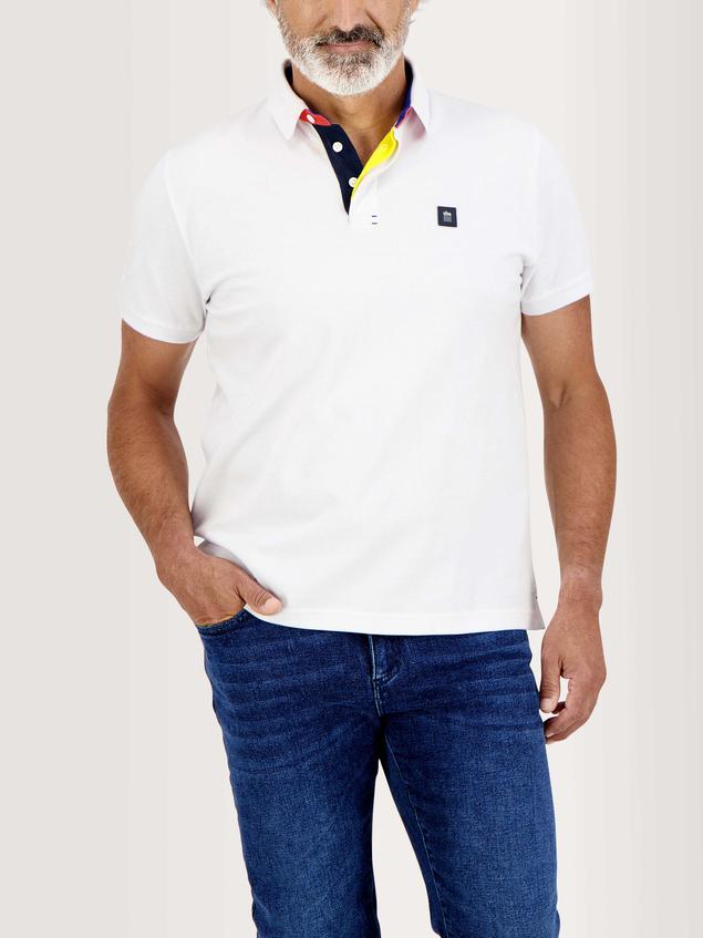 Polo Homme Coton Piqué Manches Courtes Blanc