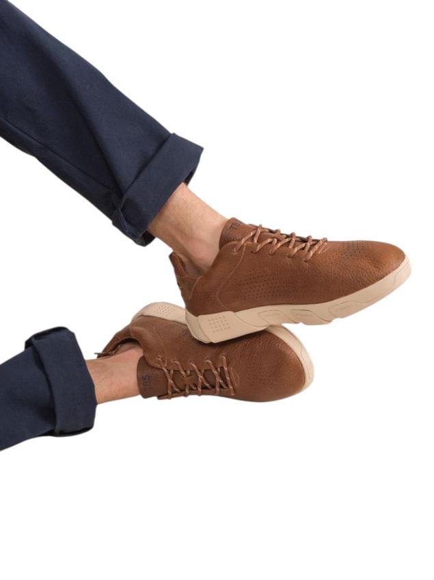 Men's leather sneakers Tobacco JAZAIRY