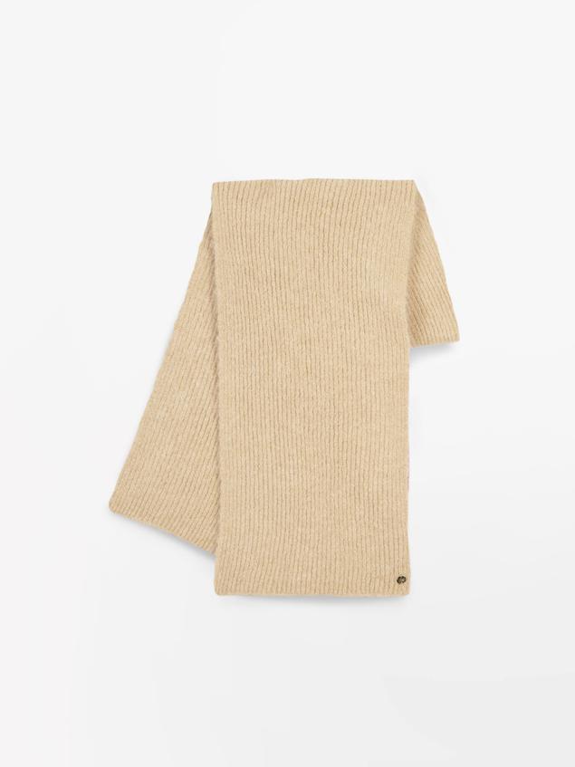 Echarpe Femme Tricot Matière Recyclée Beige JELICHA