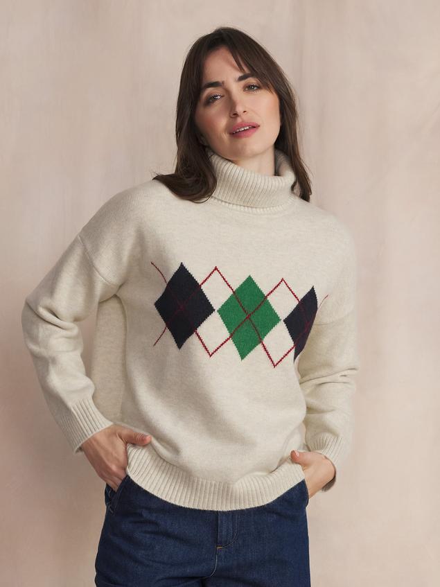 Pull Craie Manches Longues Blanc BURLICOL