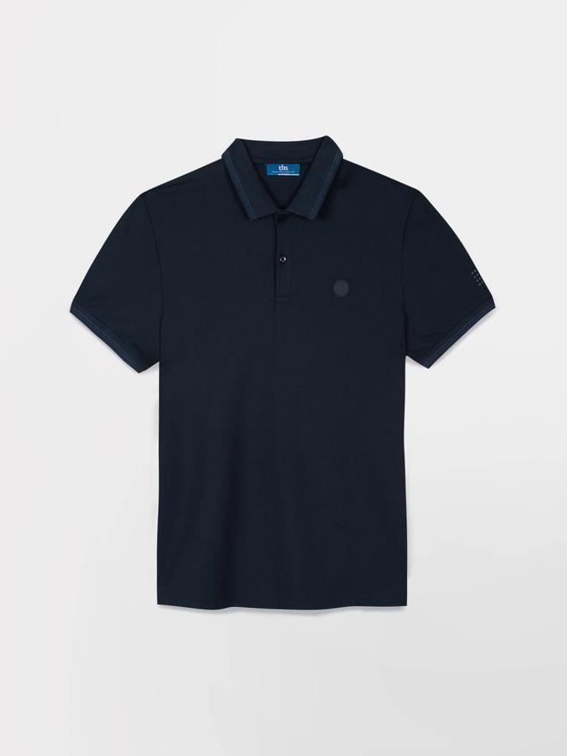 Men's Slim-Fit Quick-Drying Stretch Navy Polo Shirt ATTONPOL