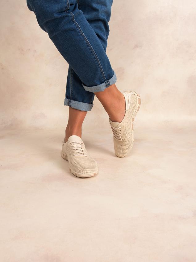 Tennis en toile femme ecru camo JAZARIA