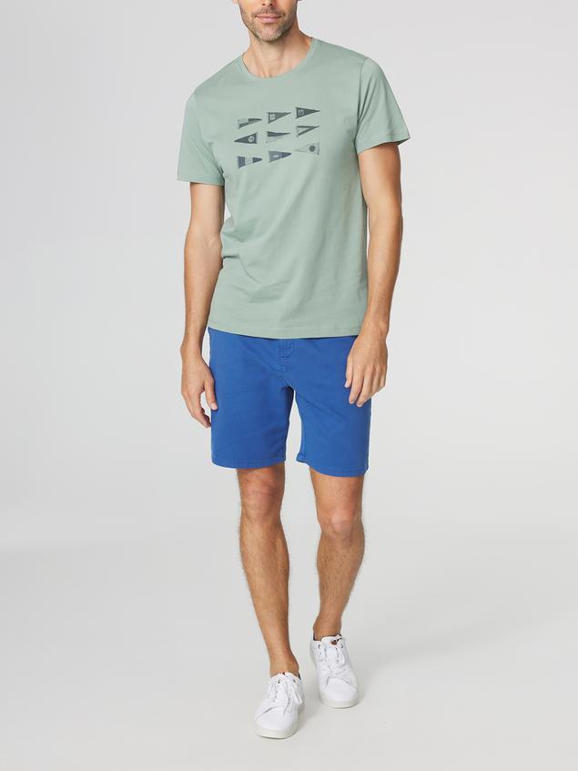 T-shirt Homme Manches Courtes Imprimés Vert ALBERTEE