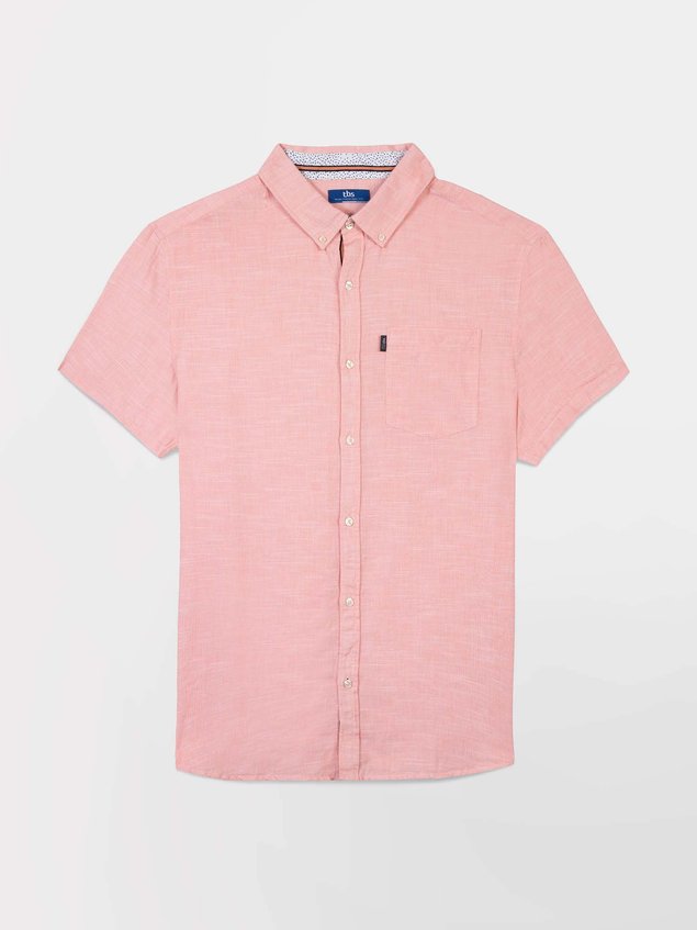 Chemise Homme Manches Courtes Coton Corail