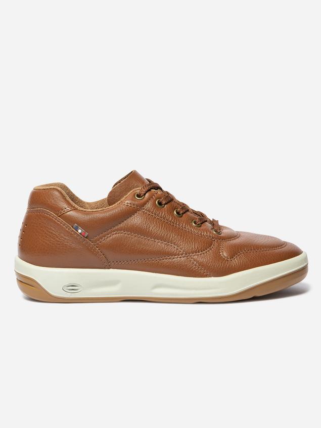 Tennis en cuir confort homme marron ALBANA