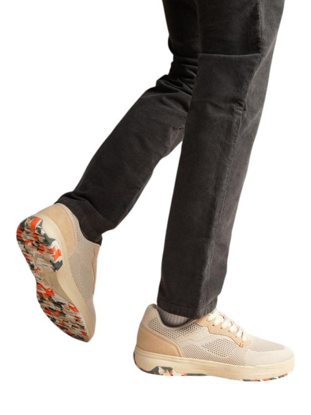 Tennis en toile homme creme et orange NEOPOLE