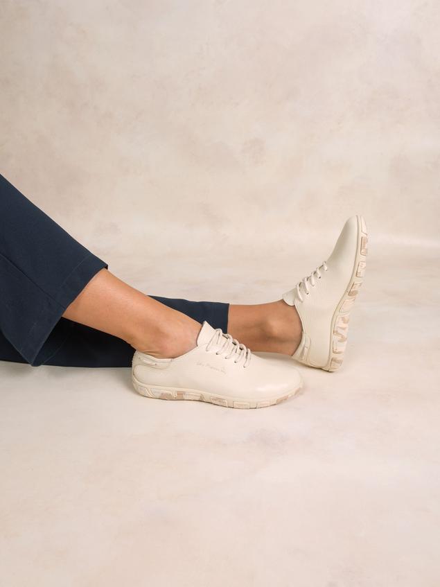 Tennis en toile femme ecru camo JAZARU