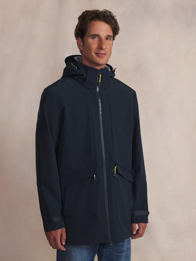 Manteau Long Homme Déperlant Marine HELNYLON