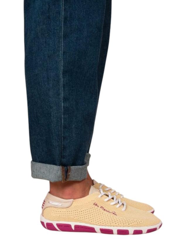 Women's canvas sneakers Pale Yellow and Fuchsia JAZARIA