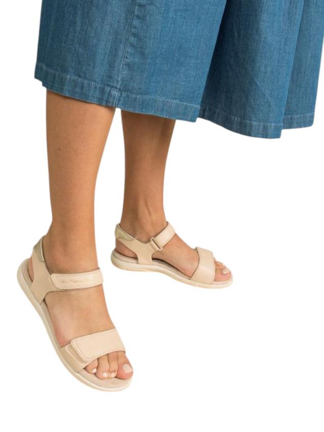 Women's flat sandals Linen and Champagne JAZSUNY