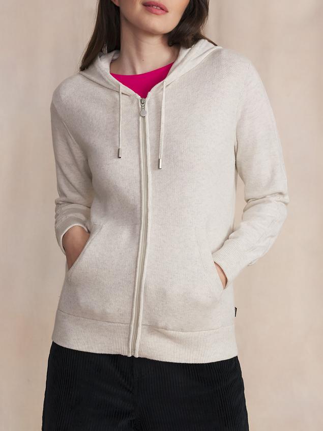 Gilet Femme Coton Laine Blanc ENOLAGIL