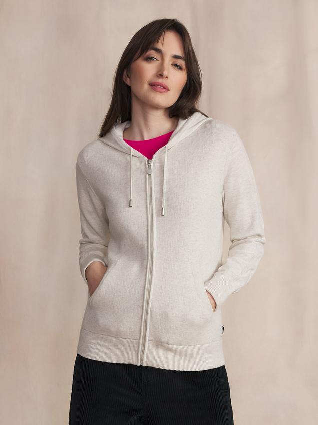 Gilet Femme Coton Laine Blanc ENOLAGIL