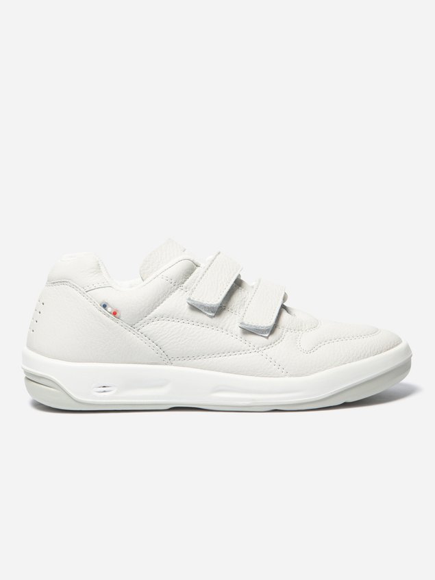 Baskets Homme Scratch Dessus Cuir Blanc