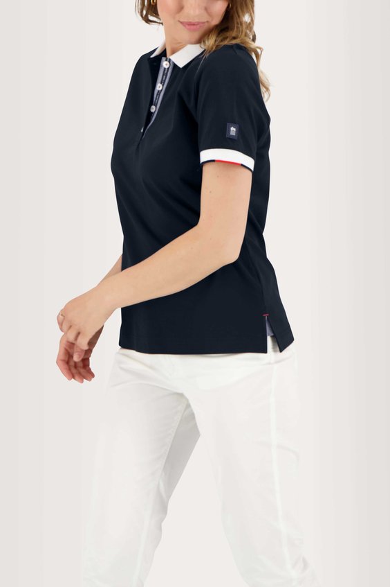 Polo Femme Coton Stretch Marine