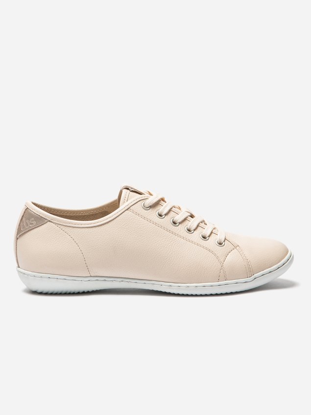 Tennis Femme Confort Cuir Beige