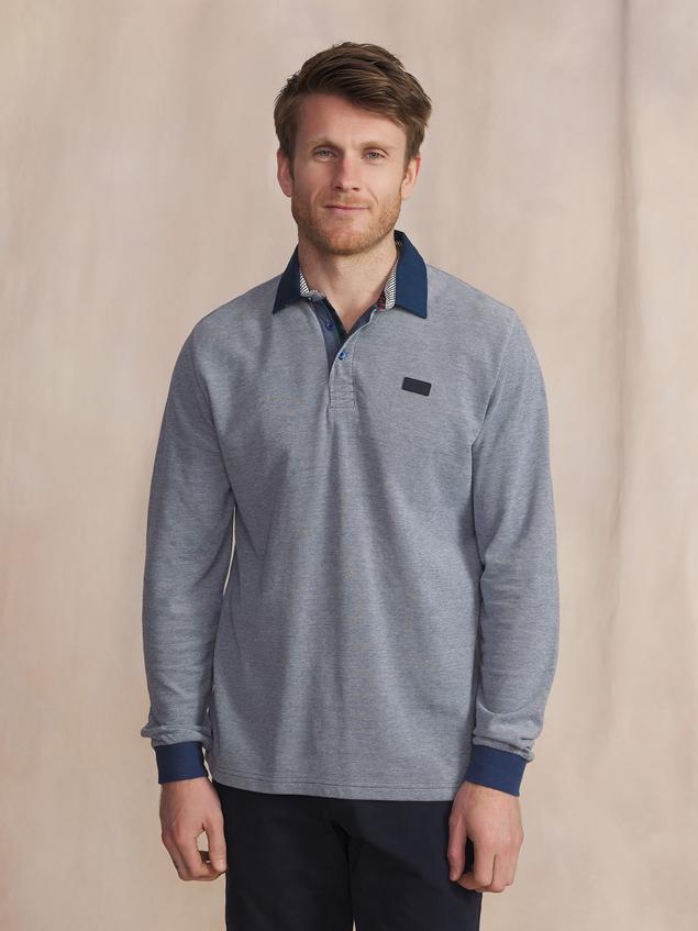 Polo Chambray Manches Longues Bleu DANELPOL