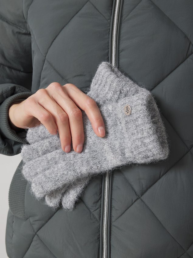 Gants Femme Tricot Matière Recyclée Gris LUDIVINE