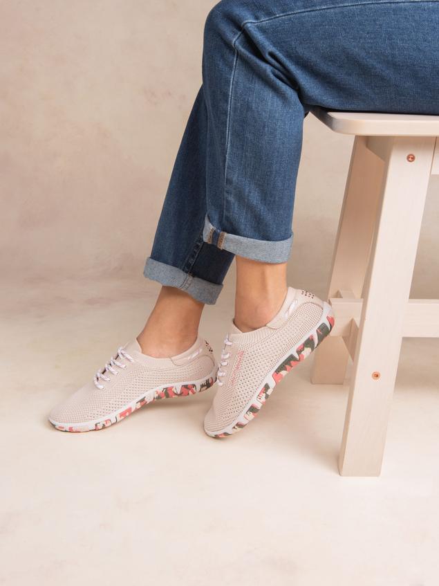 Tennis Femme Confort Textile Recyclé Rose Clair